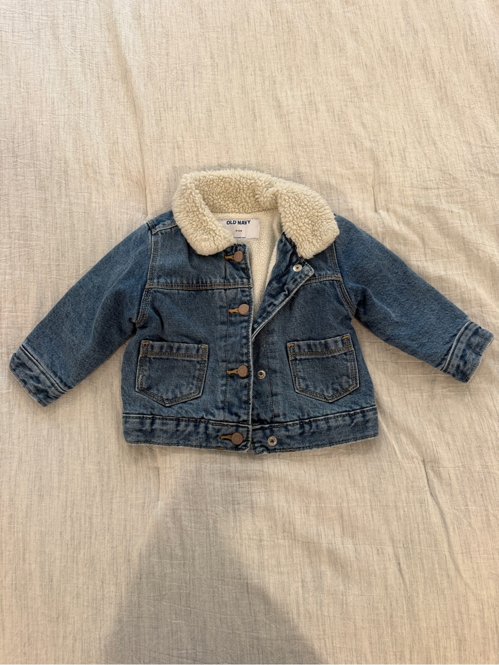 Old Navy Todd Blue Denim Sherpa Jacket